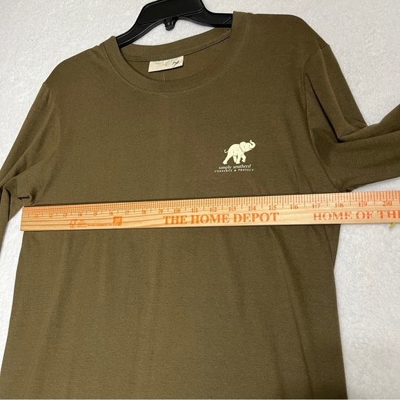 Simply Southern Olive Long Sleeve with Elephant Design - Picture 8 of 12
